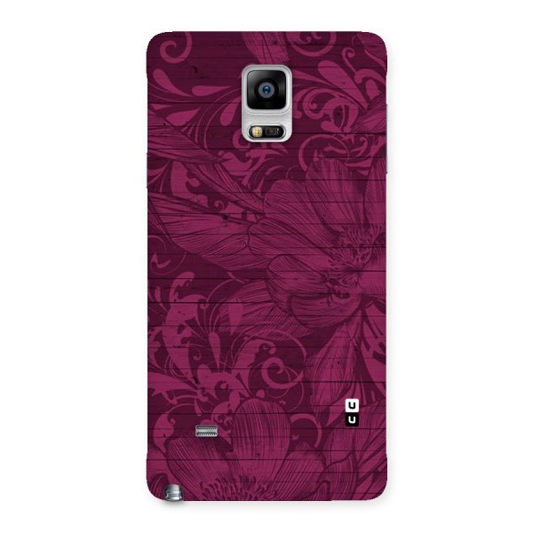 Magenta Floral Pattern Back Case for Galaxy Note 4