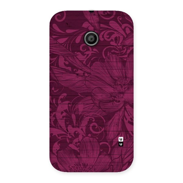 Magenta Floral Pattern Back Case for Moto E