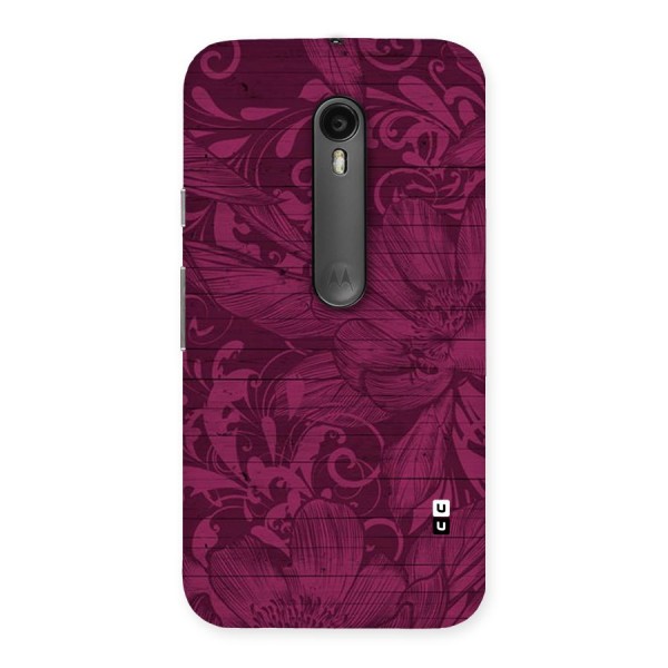 Magenta Floral Pattern Back Case for Moto G3