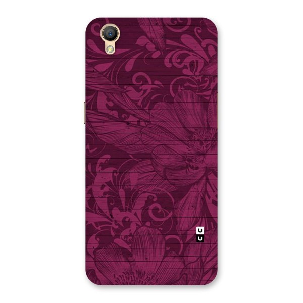 Magenta Floral Pattern Back Case for Oppo A37