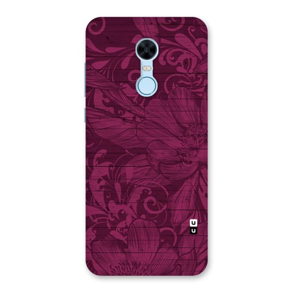 Magenta Floral Pattern Back Case for Redmi Note 5