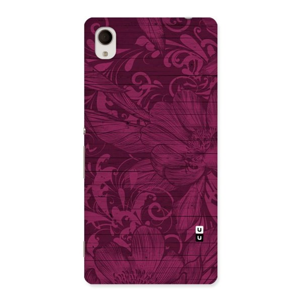 Magenta Floral Pattern Back Case for Sony Xperia M4