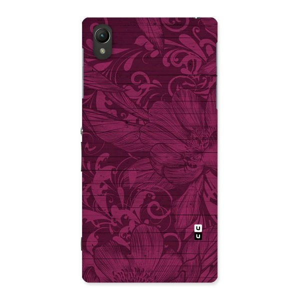 Magenta Floral Pattern Back Case for Sony Xperia Z1