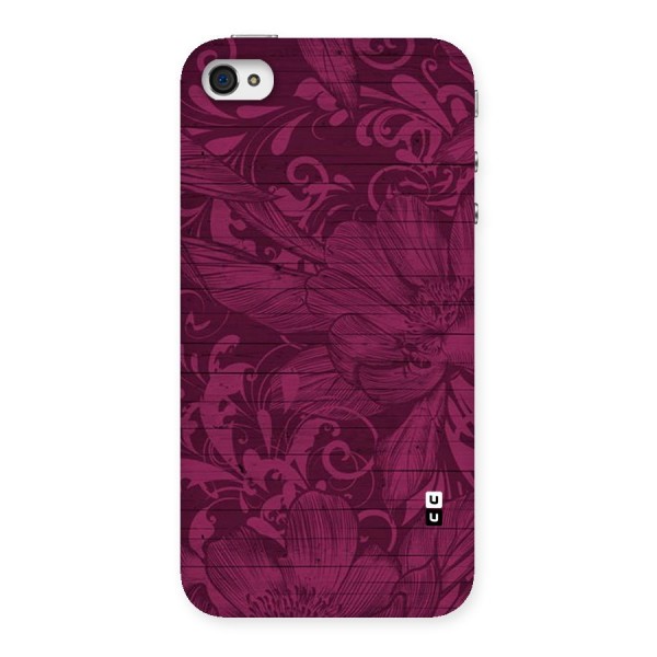 Magenta Floral Pattern Back Case for iPhone 4 4s