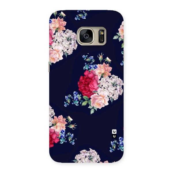 Magenta Peach Floral Back Case for Galaxy S7