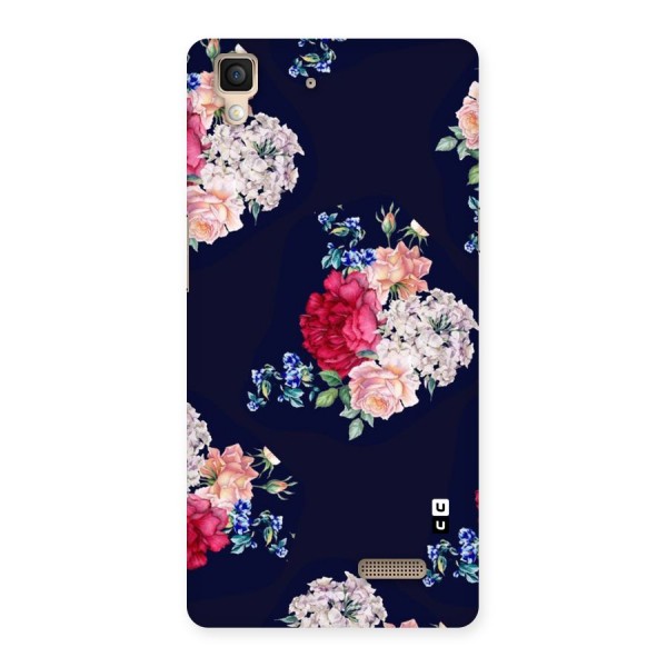 Magenta Peach Floral Back Case for Oppo R7