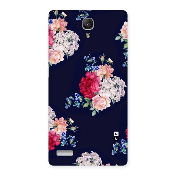 Magenta Peach Floral Back Case for Redmi Note