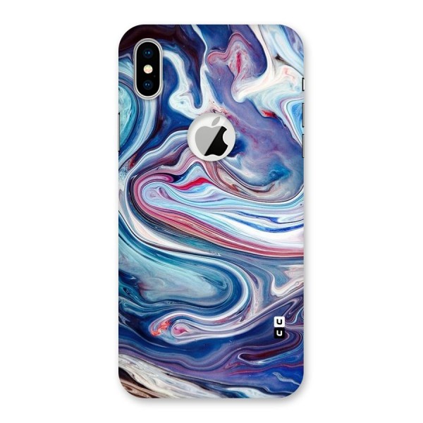 Marble Style Printed Back Case for iPhone XS Logo Cut