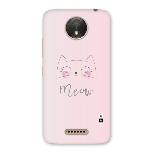 Meow Pink Back Case for Moto C Plus