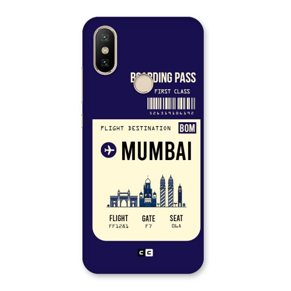 Mumbai Boarding Pass Back Case for Mi A2