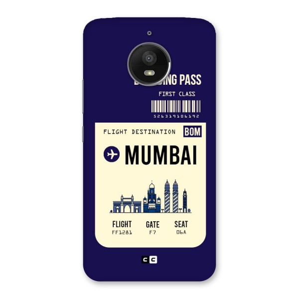 Mumbai Boarding Pass Back Case for Moto E4 Plus