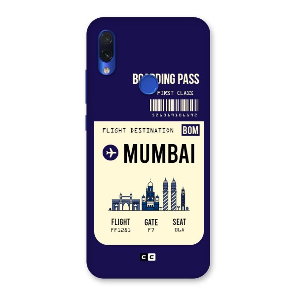 Mumbai Boarding Pass Back Case for Redmi Note 7