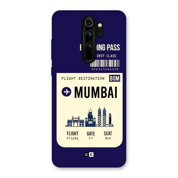 Mumbai Boarding Pass Back Case for Redmi Note 8 Pro