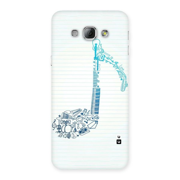 Music Note Design Back Case for Galaxy A8