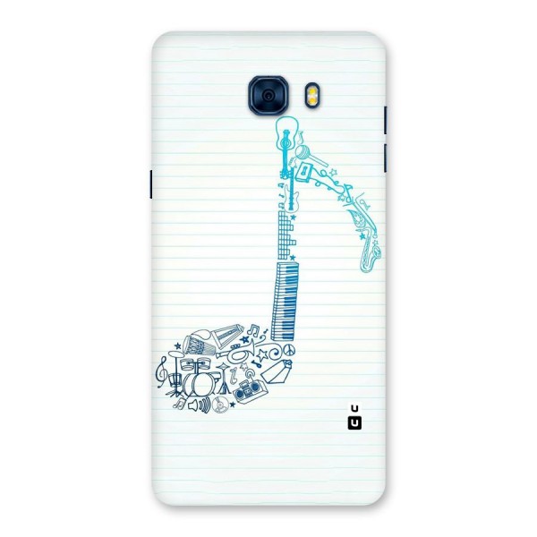 Music Note Design Back Case for Galaxy C7 Pro