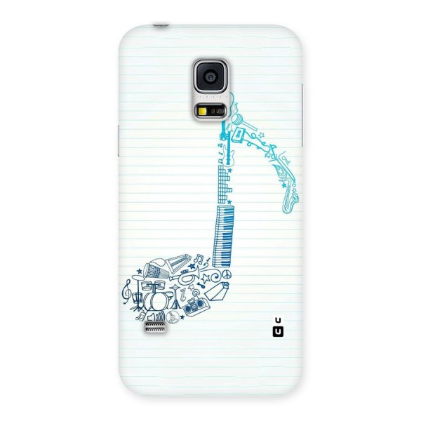 Music Note Design Back Case for Galaxy S5 Mini