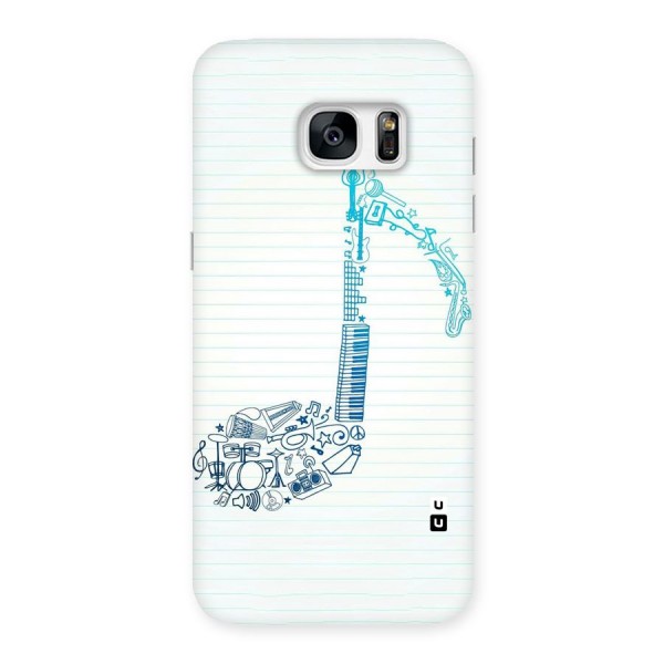 Music Note Design Back Case for Galaxy S7 Edge