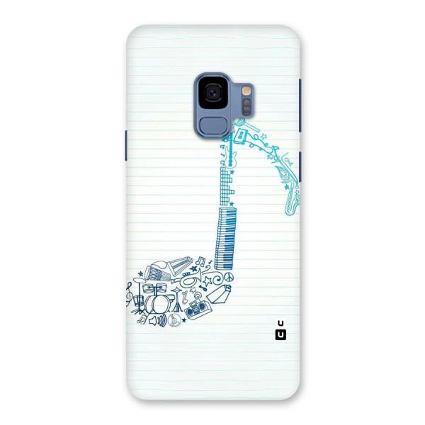 Music Note Design Back Case for Galaxy S9