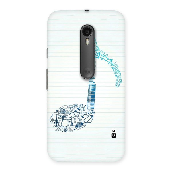 Music Note Design Back Case for Moto G3