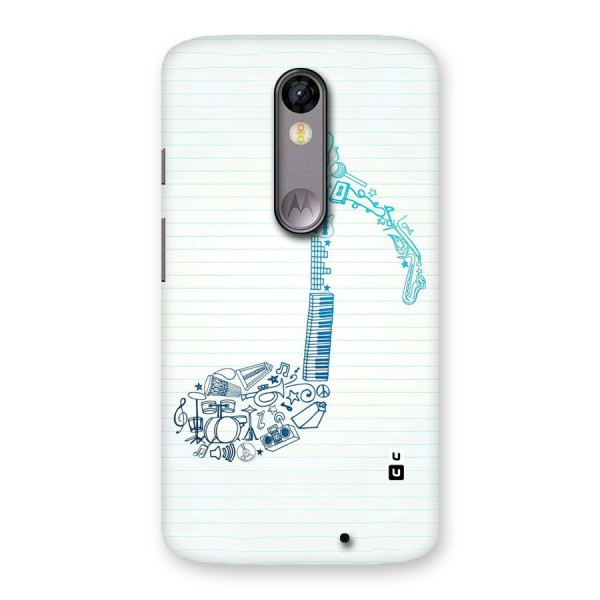 Music Note Design Back Case for Moto X Force