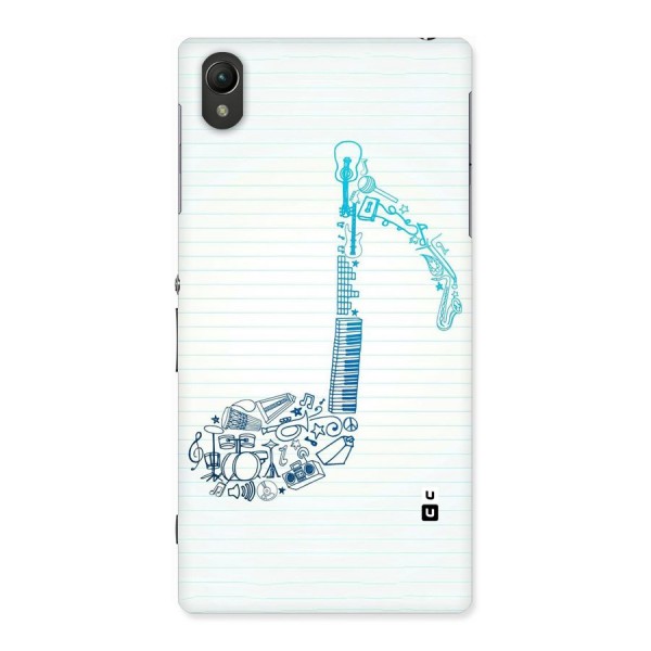 Music Note Design Back Case for Sony Xperia Z1