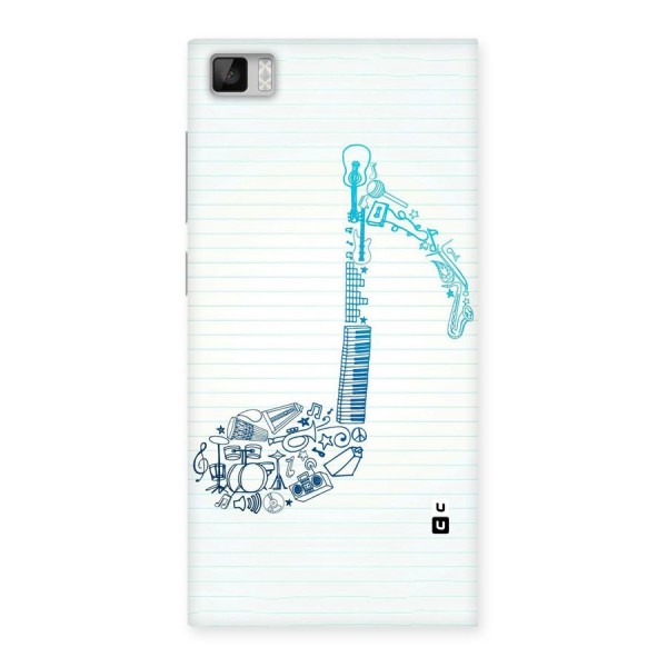 Music Note Design Back Case for Xiaomi Mi3