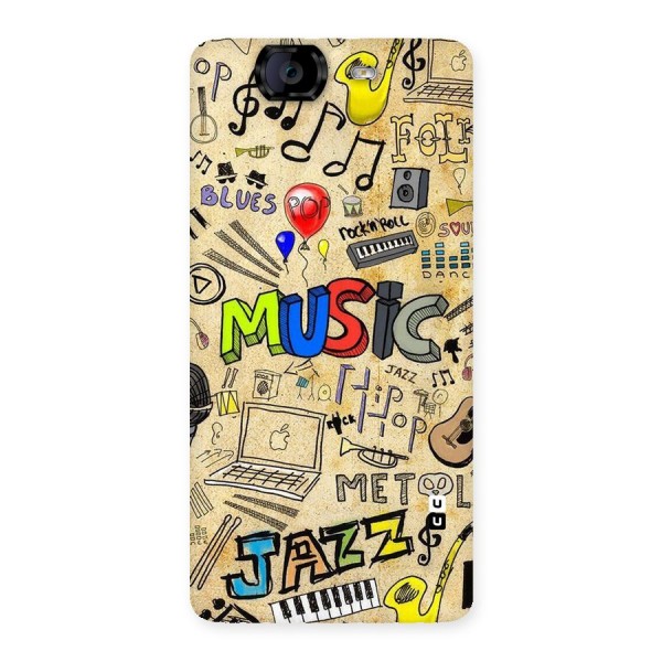 Music Pattern Back Case for Canvas Knight A350