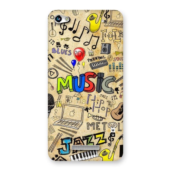 Music Pattern Back Case for Micromax Hue 2