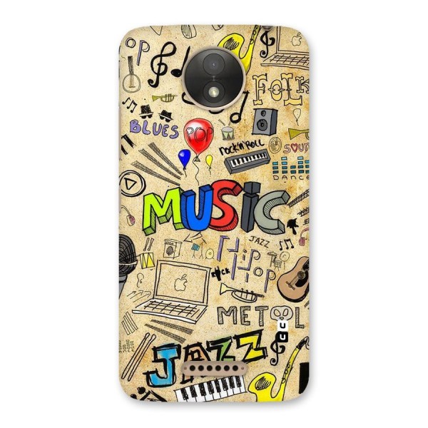 Music Pattern Back Case for Moto C Plus