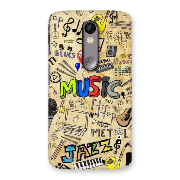 Music Pattern Back Case for Moto X Force