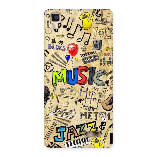 Music Pattern Back Case for Oppo R7