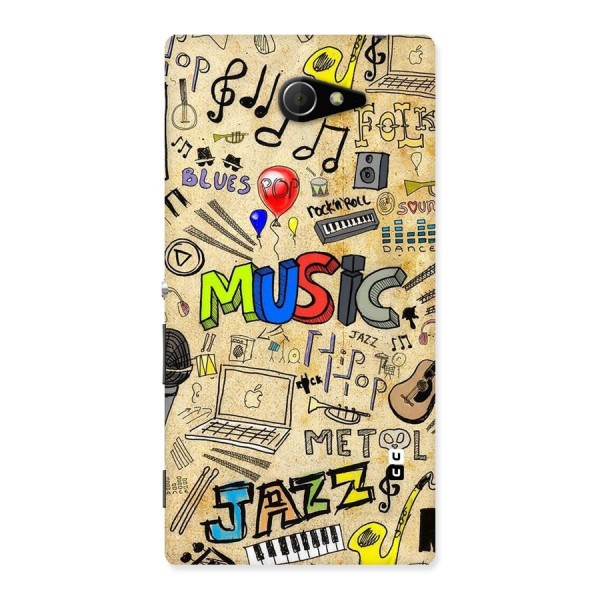 Music Pattern Back Case for Sony Xperia M2