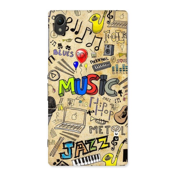 Music Pattern Back Case for Sony Xperia Z1