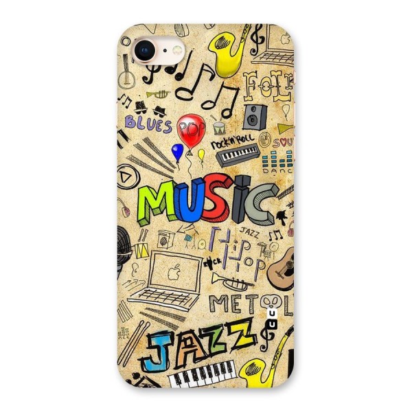 Music Pattern Back Case for iPhone 8