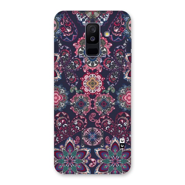 Navy Blue Bloom Pattern Back Case for Galaxy A6 Plus