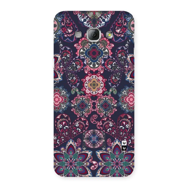 Navy Blue Bloom Pattern Back Case for Galaxy A8