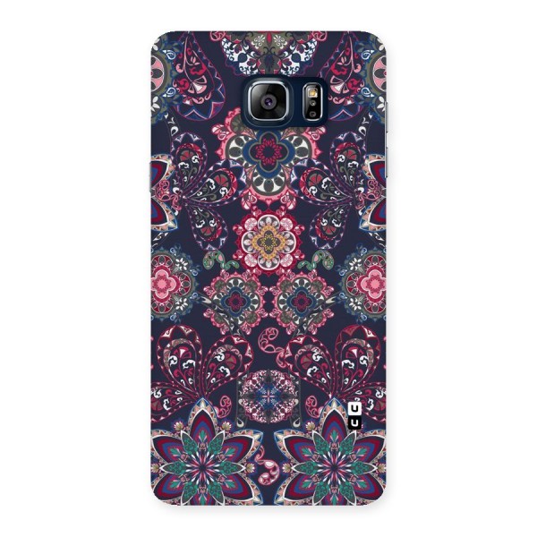 Navy Blue Bloom Pattern Back Case for Galaxy Note 5