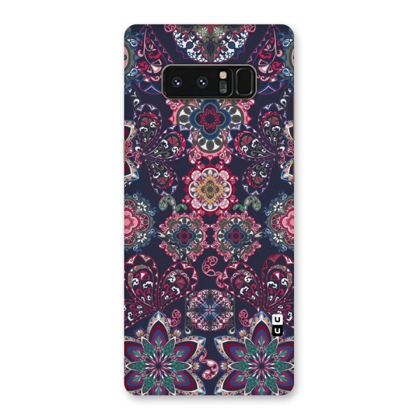 Navy Blue Bloom Pattern Back Case for Galaxy Note 8