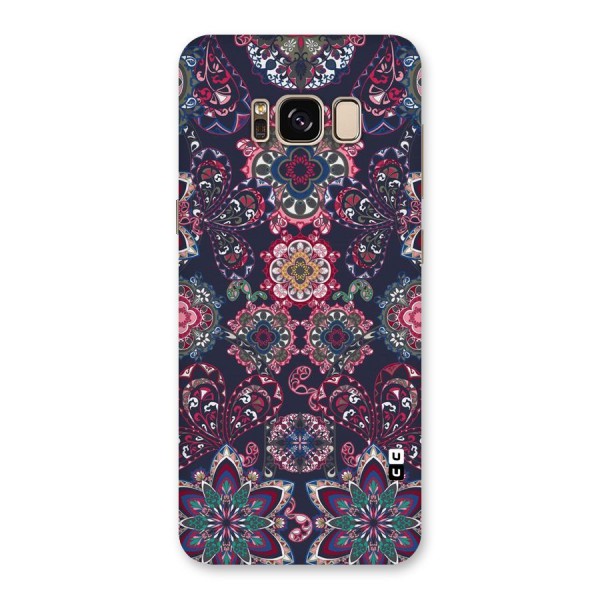 Navy Blue Bloom Pattern Back Case for Galaxy S8