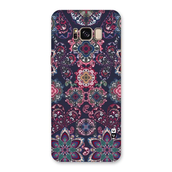 Navy Blue Bloom Pattern Back Case for Galaxy S8 Plus