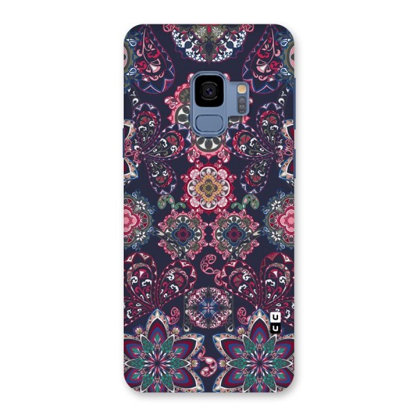 Navy Blue Bloom Pattern Back Case for Galaxy S9