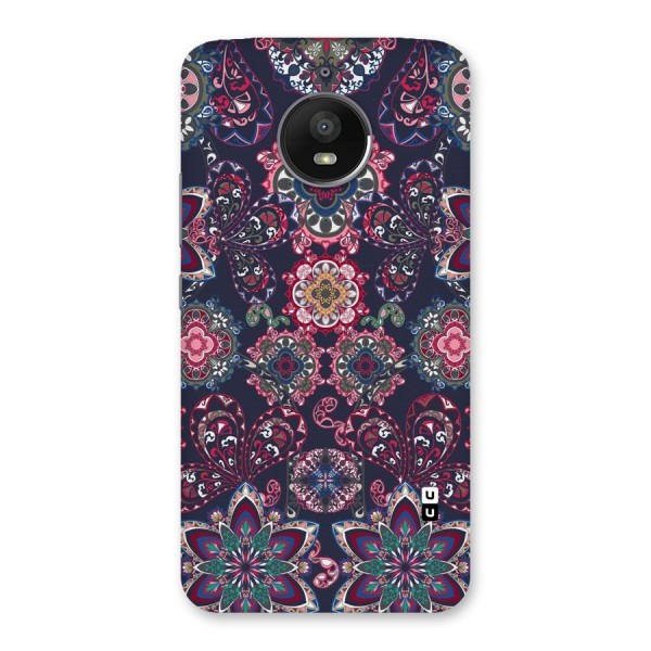 Navy Blue Bloom Pattern Back Case for Moto E4 Plus