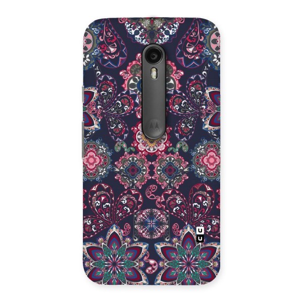 Navy Blue Bloom Pattern Back Case for Moto G3