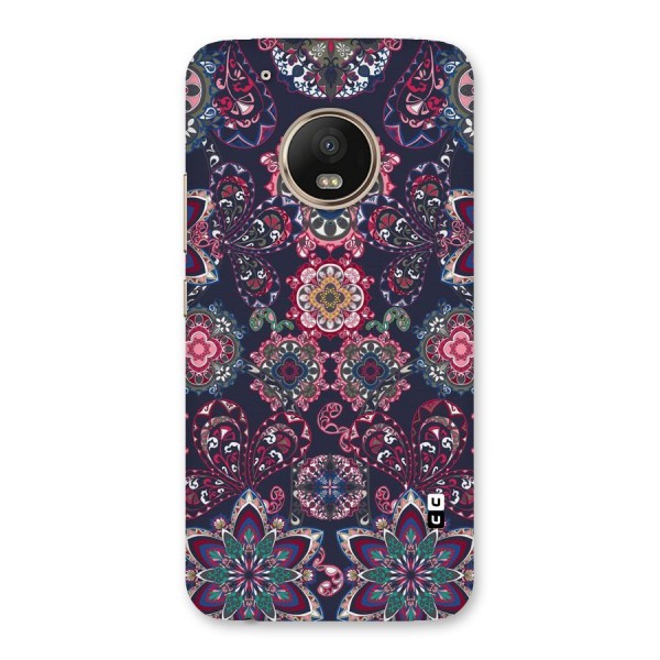 Navy Blue Bloom Pattern Back Case for Moto G5 Plus