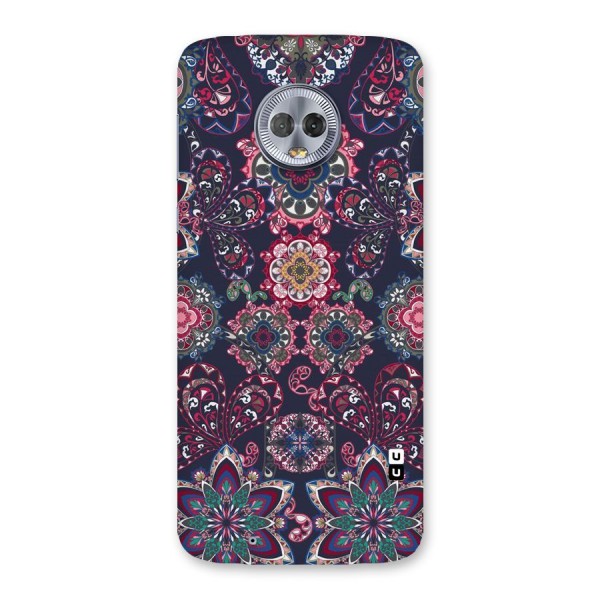 Navy Blue Bloom Pattern Back Case for Moto G6