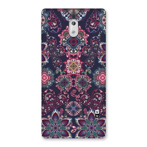 Navy Blue Bloom Pattern Back Case for Nokia 3