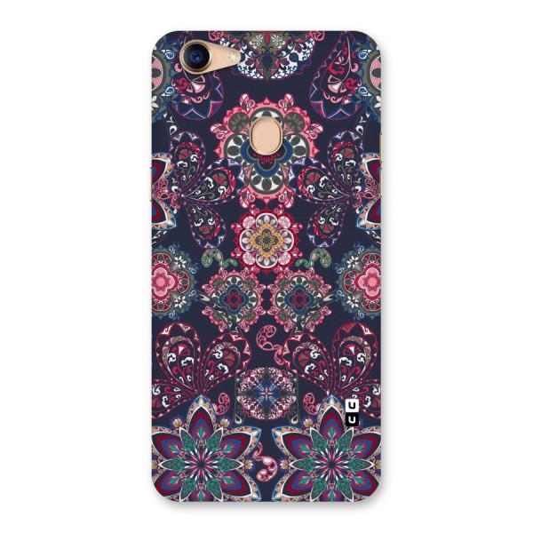 Navy Blue Bloom Pattern Back Case for Oppo F5