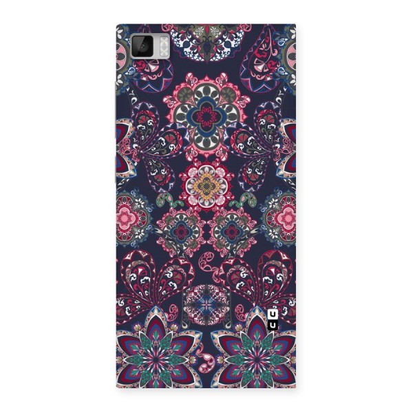 Navy Blue Bloom Pattern Back Case for Xiaomi Mi3