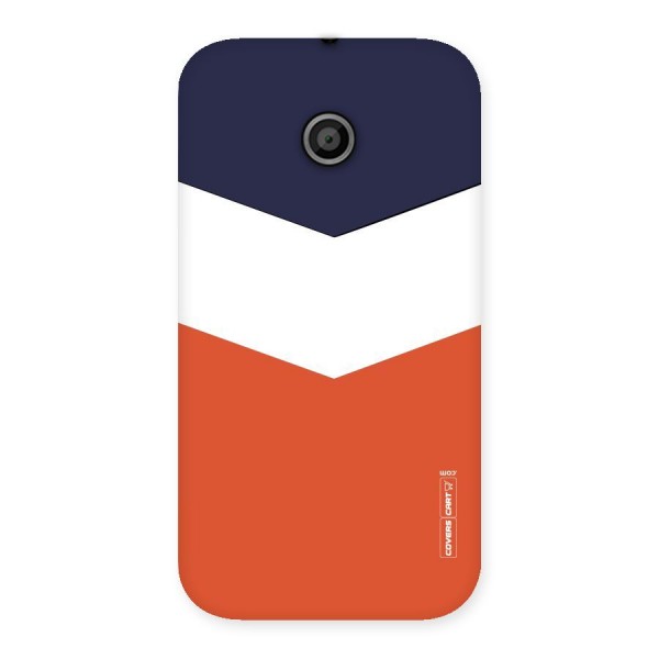 Navy Blue White Orange Arrow Back Case for Moto E