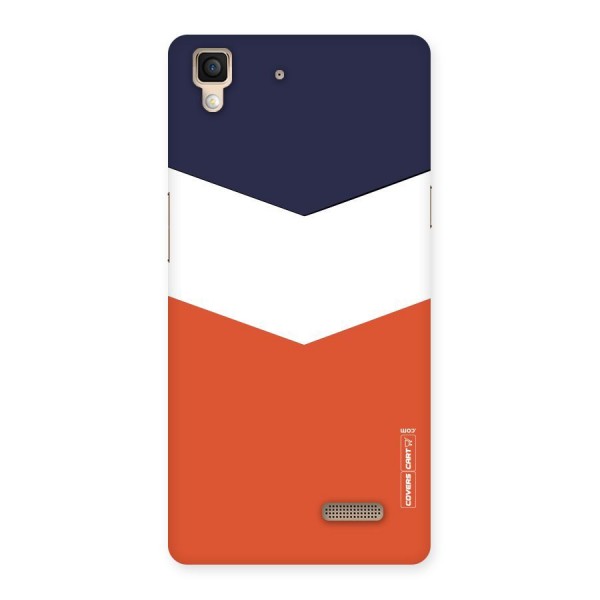 Navy Blue White Orange Arrow Back Case for Oppo R7